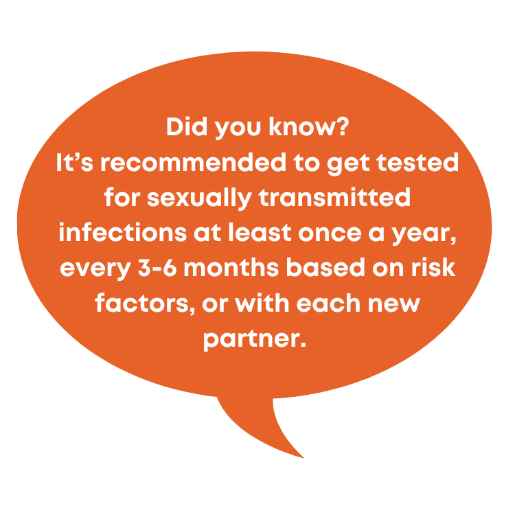 STI Information and Testing in Chaffee County. Did you know? It’s recommended to get tested for sexually transmitted infections at least once a year, every 3-6 months based on risk factors, or with each new partner.