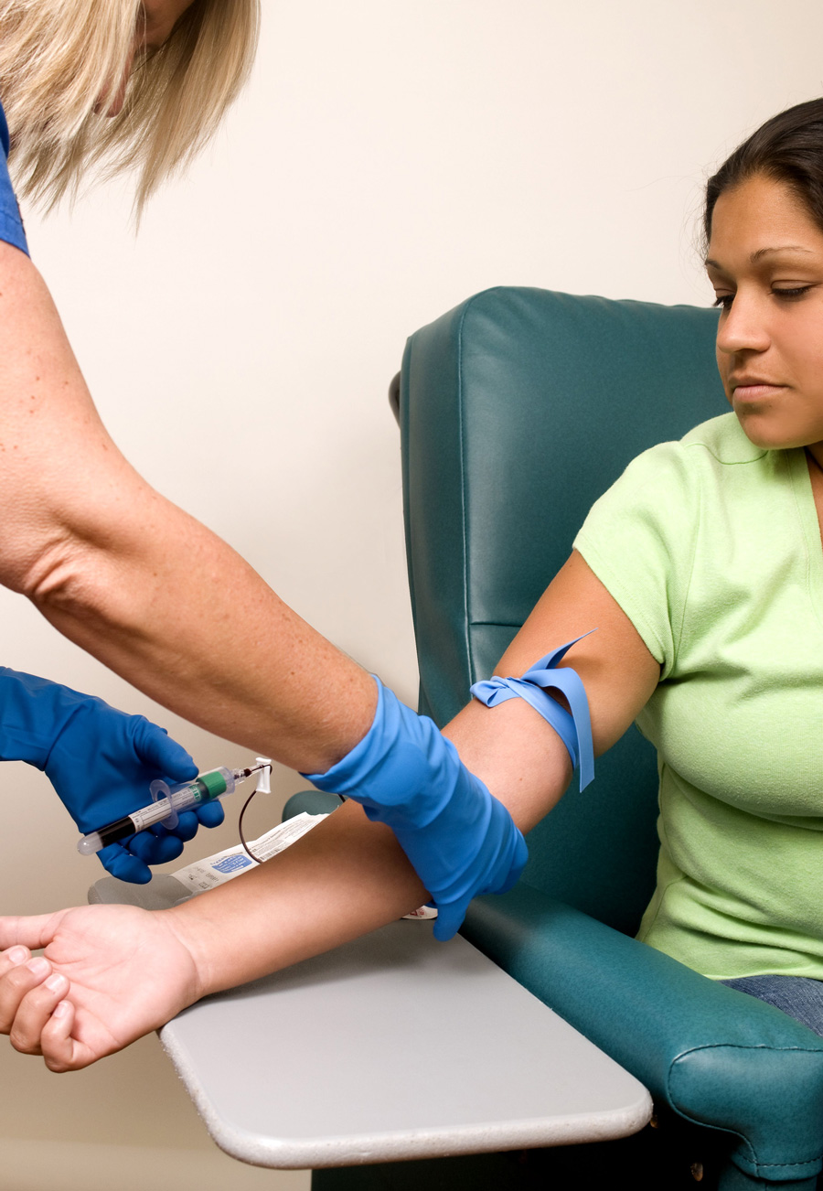 Patient at office getting blood drawn